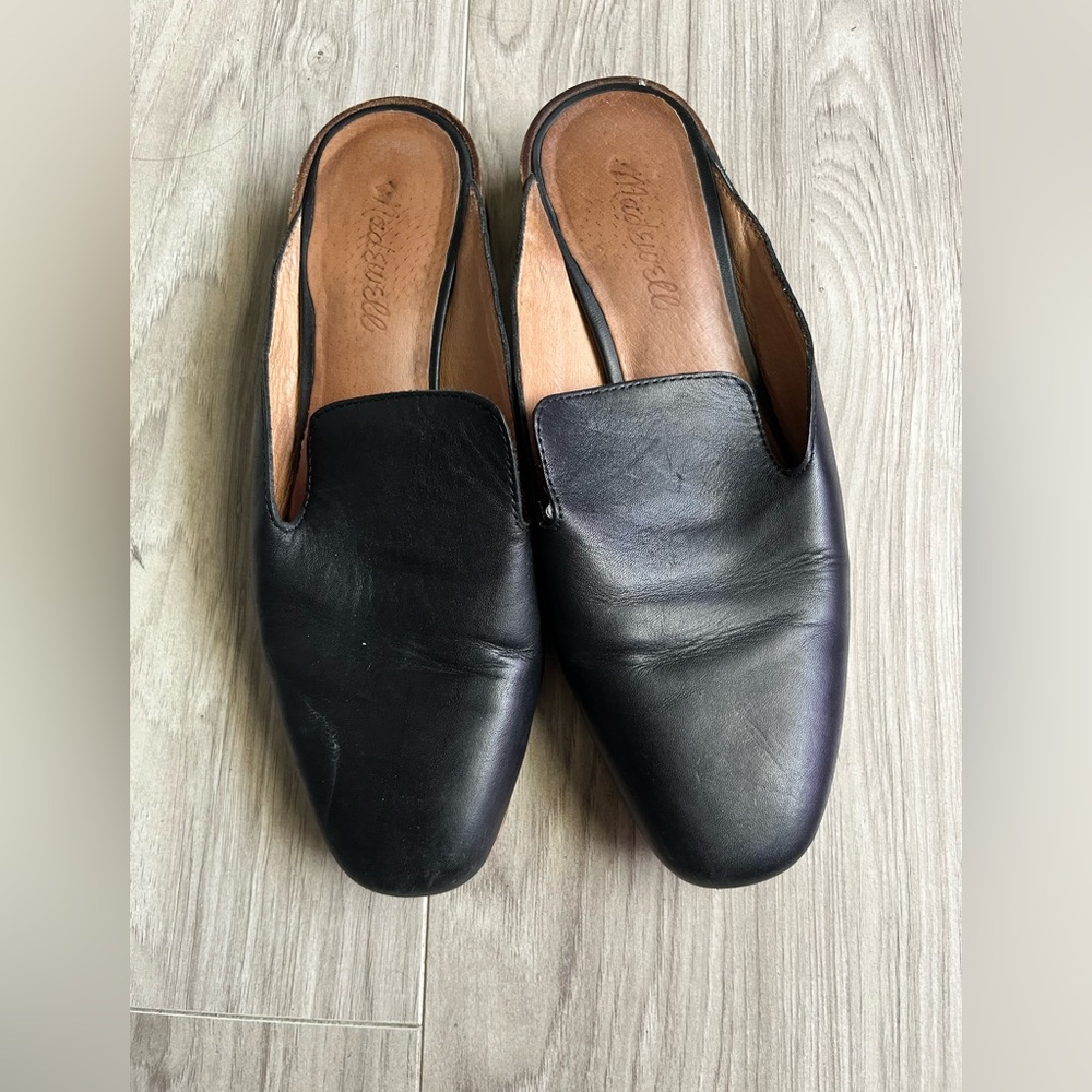 Madewell Black Leather  Loafers